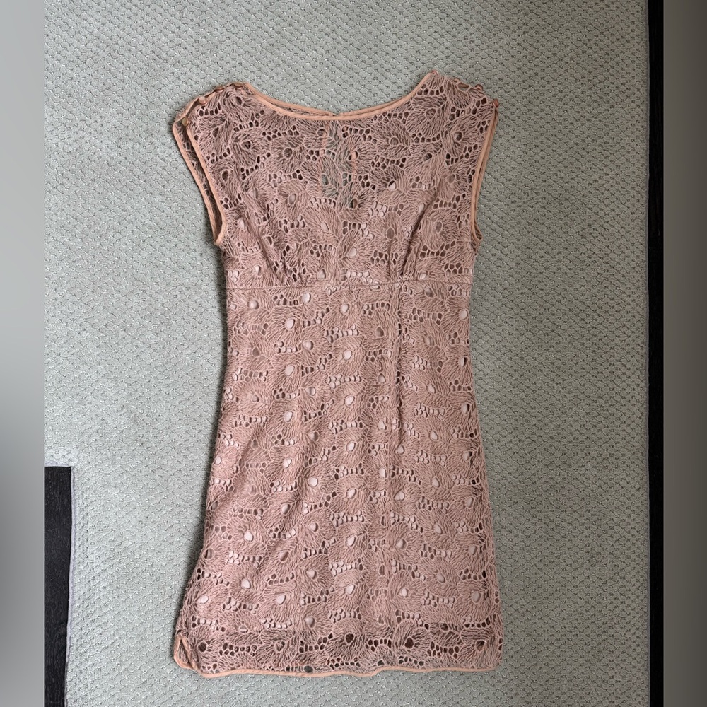 Tracey Reese Elegant Nude Lace Dress - Picture 9 of 11